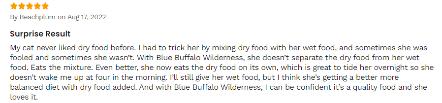 positive review about blue wilderness