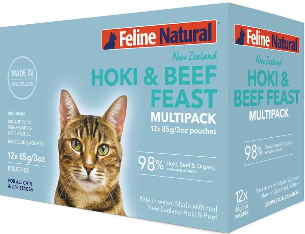 feline natural beef and hoki canned food
